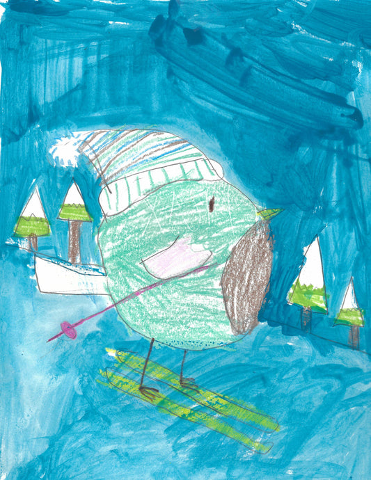 Chalet Nuit Étoilée – Croquis Fantaisiste Dessiné à la Main